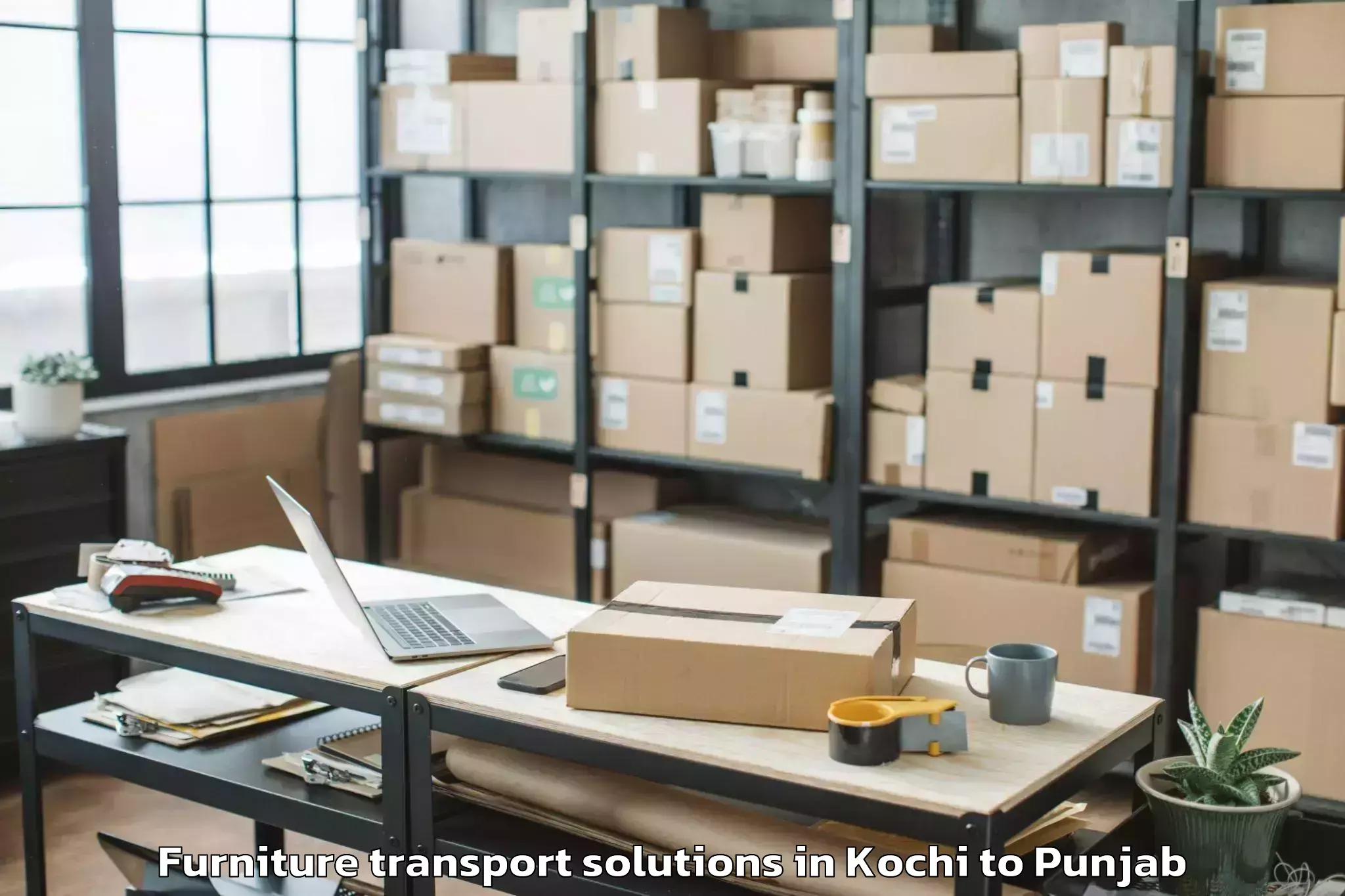 Trusted Kochi to Jalandhar Furniture Transport Solutions